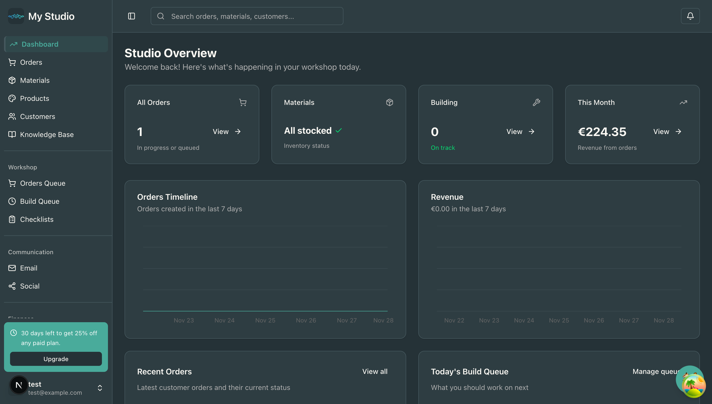 MakeFlow sidebar navigation showing all main menu sections
